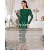 imageHomRain Womens Sequin Mesh Maxi Dress Long Sleeve Bodycon Dresses for Fall Party Holiday Club OutfitDark Green