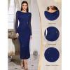 imageHomRain Womens Sequin Mesh Maxi Dress Long Sleeve Bodycon Dresses for Fall Party Holiday Club OutfitNavy