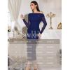 imageHomRain Womens Sequin Mesh Maxi Dress Long Sleeve Bodycon Dresses for Fall Party Holiday Club OutfitNavy