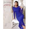 imageHomRain Womens Sequin Mesh Maxi Dress Long Sleeve Bodycon Dresses for Fall Party Holiday Club OutfitRoyalblue