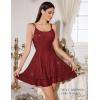 imageHomRain Womens Spaghetti Straps Backless Dresses Sparkly Short Dress for Homecoming Cocktail Dress for Wedding GuestBurgundy