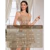 imageHomRain Womens Spaghetti Straps Backless Dresses Sparkly Short Dress for Homecoming Cocktail Dress for Wedding GuestChampagne