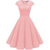 imageHomrain Womens 1950s Retro Vintage ALine Cap Sleeve Cocktail Swing Party Dress