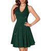 imageHomRain Glitter Sparkle V Neck Cocktail Dress for Women 2025 A Line Backless Halter Sequin Homecoming Evening Party DressesDark Green
