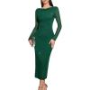 imageHomRain Womens Sequin Mesh Maxi Dress Long Sleeve Bodycon Dresses for Fall Party Holiday Club OutfitDark Green