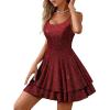 imageHomRain Womens Spaghetti Straps Backless Dresses Sparkly Short Dress for Homecoming Cocktail Dress for Wedding GuestBurgundy
