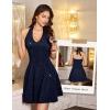 imageHomRain Glitter Sparkle V Neck Cocktail Dress for Women A Line Backless Halter Sequin Homecoming Evening Party DressesNavy