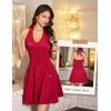 imageHomRain Glitter Sparkle V Neck Cocktail Dress for Women A Line Backless Halter Sequin Homecoming Evening Party DressesRed
