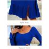 imageHomRain Womens Casual Midi Dresses Square Neck Split Beach Dress for Tea PartyLong Sleeve Royalblue