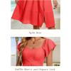 imageHomRain Womens Casual Midi Dresses Square Neck Split Beach Dress for Tea PartyOrange