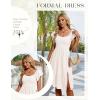 imageHomRain Womens Casual Midi Dresses Square Neck Split Beach Dress for Tea PartyWhite