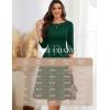 imageHomRain Womens Fit and Flare Midi Dress34 Sleeve Modest Church Dress Classy Causal Work Dresses with PocketsDark Green