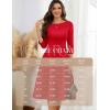 imageHomRain Womens Fit and Flare Midi Dress34 Sleeve Modest Church Dress Classy Causal Work Dresses with PocketsRed