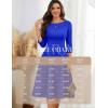 imageHomRain Womens Fit and Flare Midi Dress34 Sleeve Modest Church Dress Classy Causal Work Dresses with PocketsRoyalblue