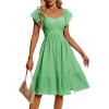 imageHomRain Womens Casual Midi Dresses Square Neck Split Beach Dress for Tea PartyMint