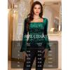 imageHomRain Womens Long Sleeve Sequin Velvet Tops Boat Neck Sparkly Party Blouse Evening Holiday Shiny Casual ShirtsDark Green