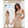 imageHomRain Womens 2 Piece Skirt SetsTube Top Maxi Skirt Sets 2 Piece Outfits for Wedding Formal CausalApricot