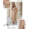 imageHomRain Womens 2 Piece Skirt SetsTube Top Maxi Skirt Sets 2 Piece Outfits for Wedding Formal CausalApricot