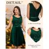 imageHomRain Womens Velvet Dresses Boat Neck Sleeveless Sequin Dress for Evening Party Formal Dress