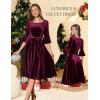 imageHomRain Womens Long Sleeve Velvet Midi Dresses for Wedding Guest Church Formal Winter Christmas Cocktail PartyVelvetburgundy