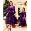 imageHomRain Womens Long Sleeve Velvet Midi Dresses for Wedding Guest Church Formal Winter Christmas Cocktail PartyVelvetgrape