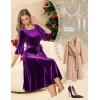 imageHomRain Womens Long Sleeve Velvet Midi Dresses for Wedding Guest Church Formal Winter Christmas Cocktail PartyVelvetgrape