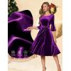 imageHomRain Womens Long Sleeve Velvet Midi Dresses for Wedding Guest Church Formal Winter Christmas Cocktail PartyVelvetgrape