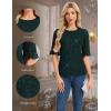 imageHomRain Womens Ruffle 34 Sleeve Sparkle Top Blouses Casual Shirts Crew Neck Glitter Night Out Tops for Elegant EveningDark Green