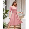 imageHomRain Womens Cocktail Formal Dresses Elegant Wedding Guest ALine Graduation Tea Party Modest Church DressBlush