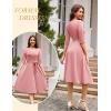 imageHomRain Womens Cocktail Formal Dresses Elegant Wedding Guest ALine Graduation Tea Party Modest Church DressBlush