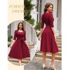 imageHomRain Womens Cocktail Formal Dresses Elegant Wedding Guest ALine Graduation Tea Party Modest Church DressBurgundy