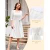 imageHomRain Womens Cocktail Formal Dresses Elegant Wedding Guest ALine Graduation Tea Party Modest Church DressWhite