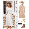 imageHomRain Womens Cocktail Formal Dresses Elegant Wedding Guest ALine Graduation Tea Party Modest Church DressWhite