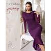 imageHomRain Womens Sequin Mesh Maxi Dress Long Sleeve Bodycon Dresses for Fall Party Holiday Club OutfitPurple