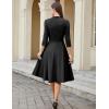 imageHomRain Elegant Long Sleeve Church Dress for Women VNeck ALine Swing Cocktail Causal Dress with PocketsBlack