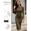 imageHomRain Womens Crew Neck Bodycon Dresses for 2025 Fall Ribbed Knit Midi Fashion Date Party Cocktail DressArmy Green