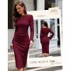 imageHomRain Womens Crew Neck Bodycon Dresses for 2025 Fall Ribbed Knit Midi Fashion Date Party Cocktail DressBurgundy
