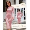imageHomRain Womens Crew Neck Bodycon Dresses for 2025 Fall Ribbed Knit Midi Fashion Date Party Cocktail DressPink