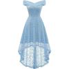 imageHomRain Womens Elegant Floral Lace Dress Off The Shoulder High Low Hem Dresses for Wedding for Cocktail for Party