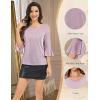 imageHomRain Womens Ruffle 34 Sleeve Sparkle Top Blouses Casual Shirts VNeck Glitter Night Out Tops for Elegant EveningBlush