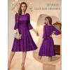 imageHomRain Womens Long Sleeve Velvet Midi Dresses for Wedding Guest Church Formal Winter Christmas Cocktail PartyGlittergrape