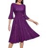 imageHomRain Womens Long Sleeve Velvet Midi Dresses for Wedding Guest Church Formal Winter Christmas Cocktail PartyGlittergrape