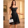image:imageHomRain Cocktail Dresses for Women Sequin Lace Short Sparkly Semi Formal Elegant Homecoming Wedding Guest Party Prom TeensBlack