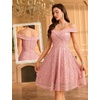 image:imageHomRain Cocktail Dresses for Women Sequin Lace Short Sparkly Semi Formal Elegant Homecoming Wedding Guest Party Prom TeensBlush