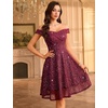 image:imageHomRain Cocktail Dresses for Women Sequin Lace Short Sparkly Semi Formal Elegant Homecoming Wedding Guest Party Prom TeensBurgundy