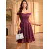 image:imageHomRain Cocktail Dresses for Women Sequin Lace Short Sparkly Semi Formal Elegant Homecoming Wedding Guest Party Prom TeensBurgundy