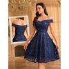 image:imageHomRain Cocktail Dresses for Women Sequin Lace Short Sparkly Semi Formal Elegant Homecoming Wedding Guest Party Prom TeensNavy