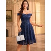 image:imageHomRain Cocktail Dresses for Women Sequin Lace Short Sparkly Semi Formal Elegant Homecoming Wedding Guest Party Prom TeensNavy