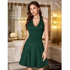 image:imageHomRain Glitter Sparkle V Neck Cocktail Dress for Women 2026 A Line Backless Halter Sequin Homecoming Evening Party DressesDark Green