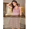 image:imageHomRain Glitter Sparkle V Neck Cocktail Dress for Women 2026 A Line Backless Halter Sequin Homecoming Evening Party DressesDustyrose